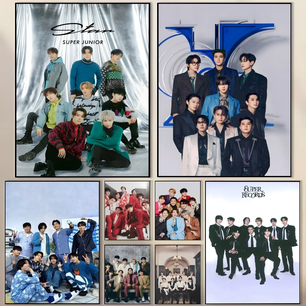 

Kpop Band S-Super Junior Painting Calligraphy Artistic Design Premium Wall Decor For Bedroom Living Room Home Aesthetic Gift