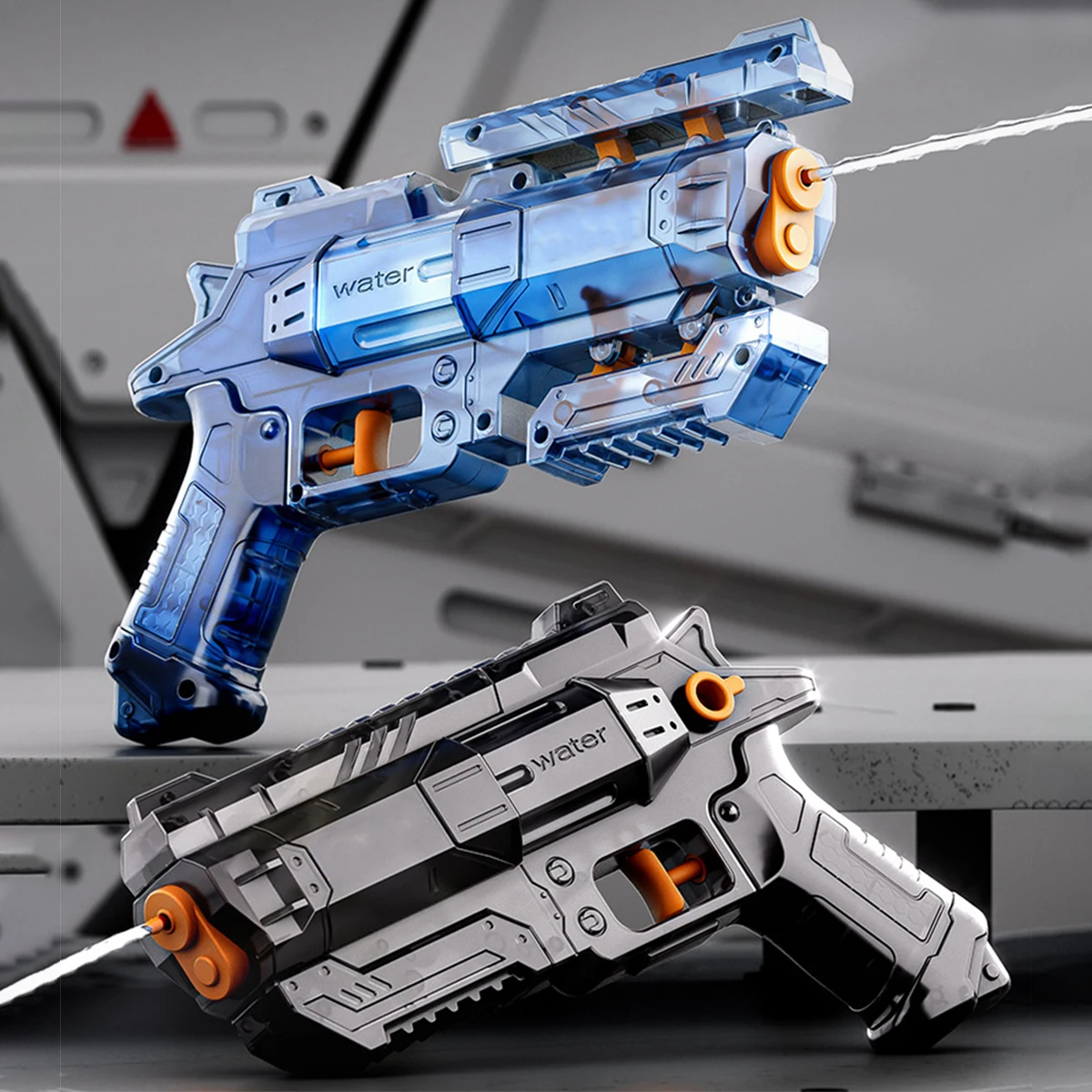 新しい水鉄砲手動プッシュタイプ長距離連続水鉄砲子供の夏のビーチプール屋外戦闘ゲーム水スプレーガンのおもちゃ