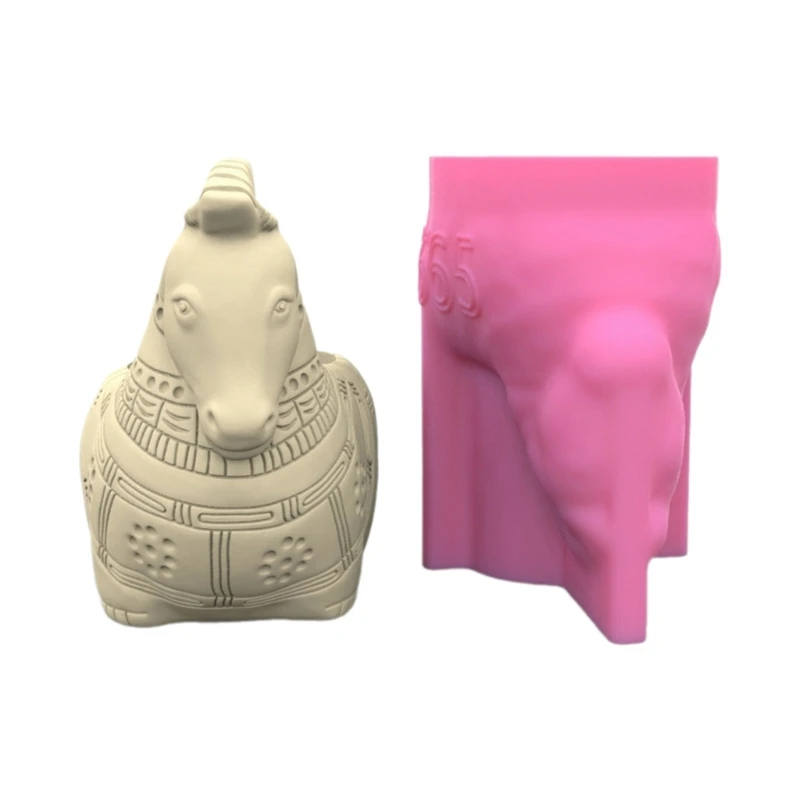 Horse Concrete Moulds Vase Mold Silicone Material Perfect for Any Occasion D5QB