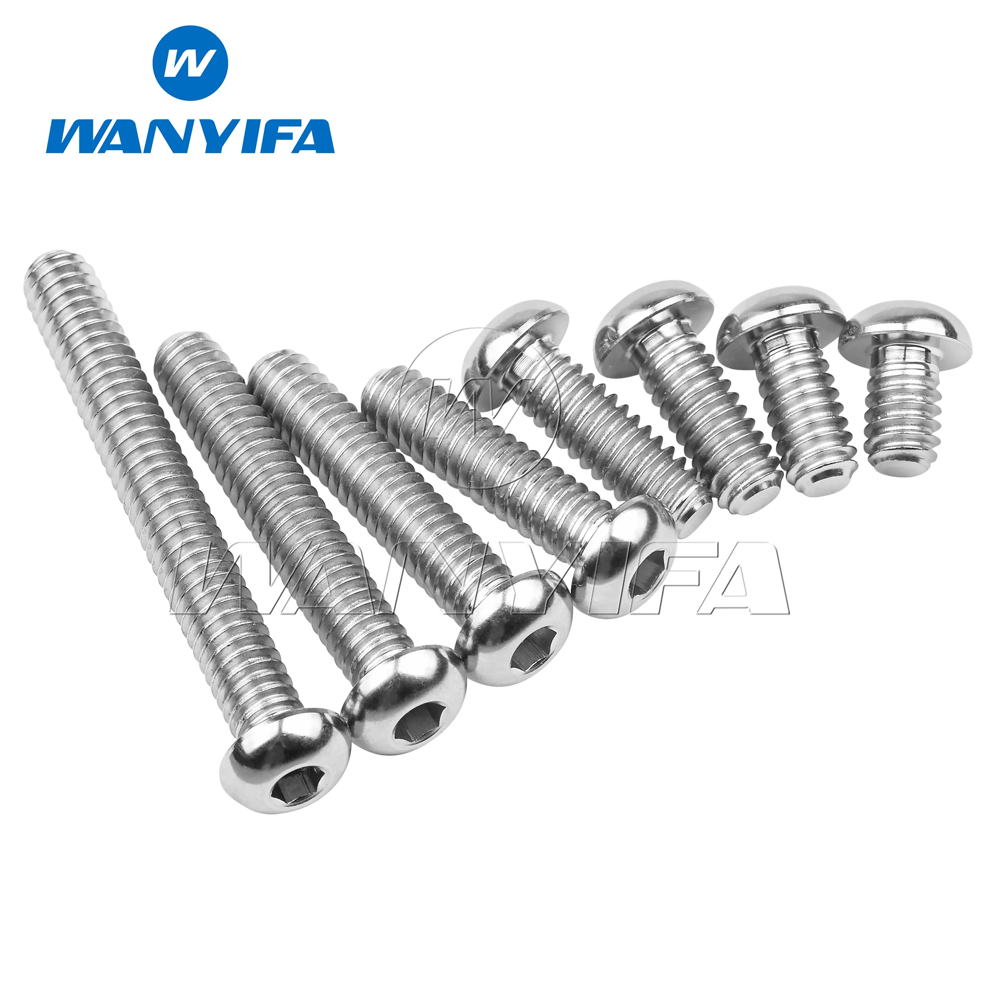 Wanyifa Titanium Ti Bolt 1/4-20 US Standard 20 TPI Coarse Thread (UNC) Hexagon Socket Button Head Screws