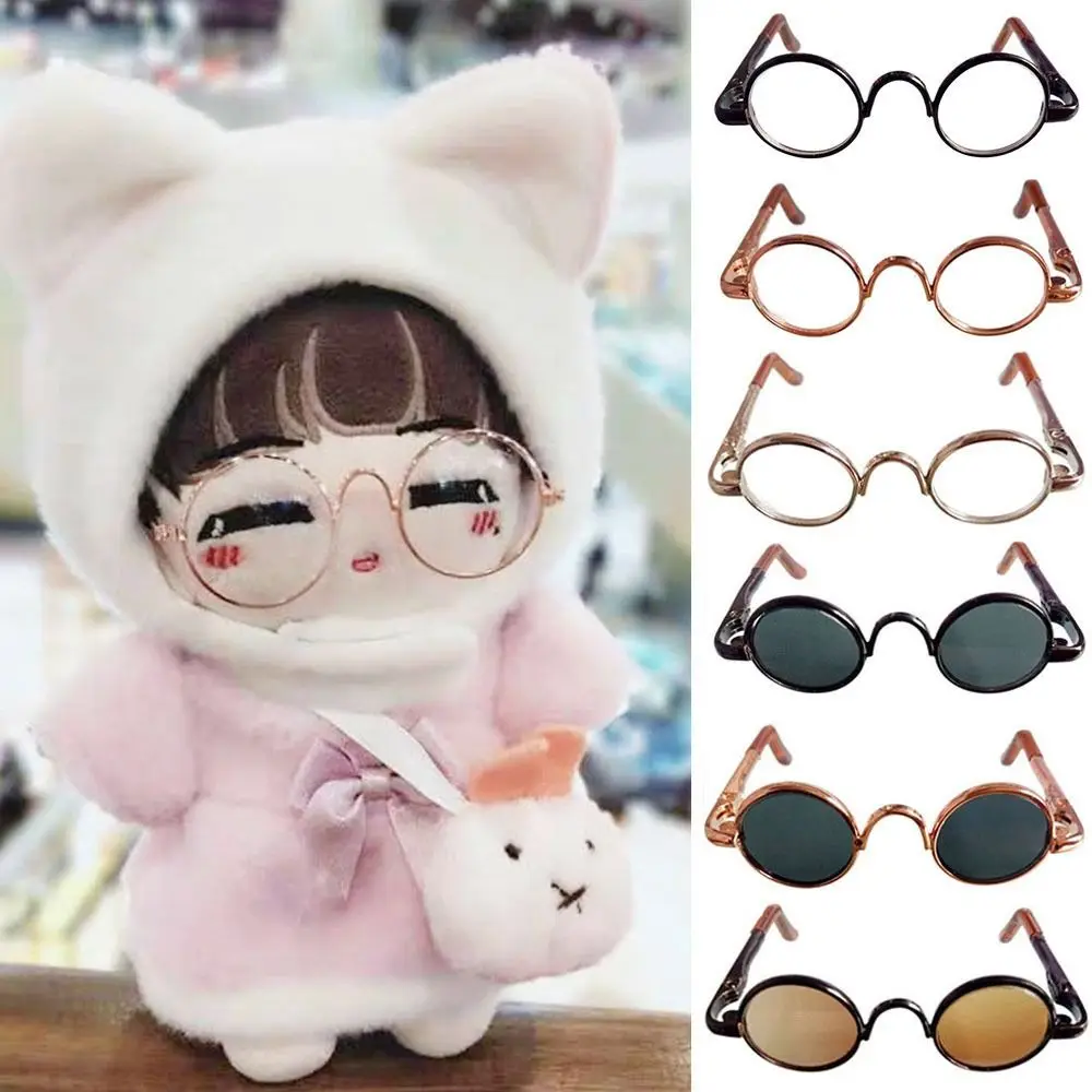 5.5cm Fashion Doll Glasses For 10cm Doll Cute Round Frame Eyeglasses For 1/4 BJD Doll Mini Glasses DIY Doll Clothes Accessories