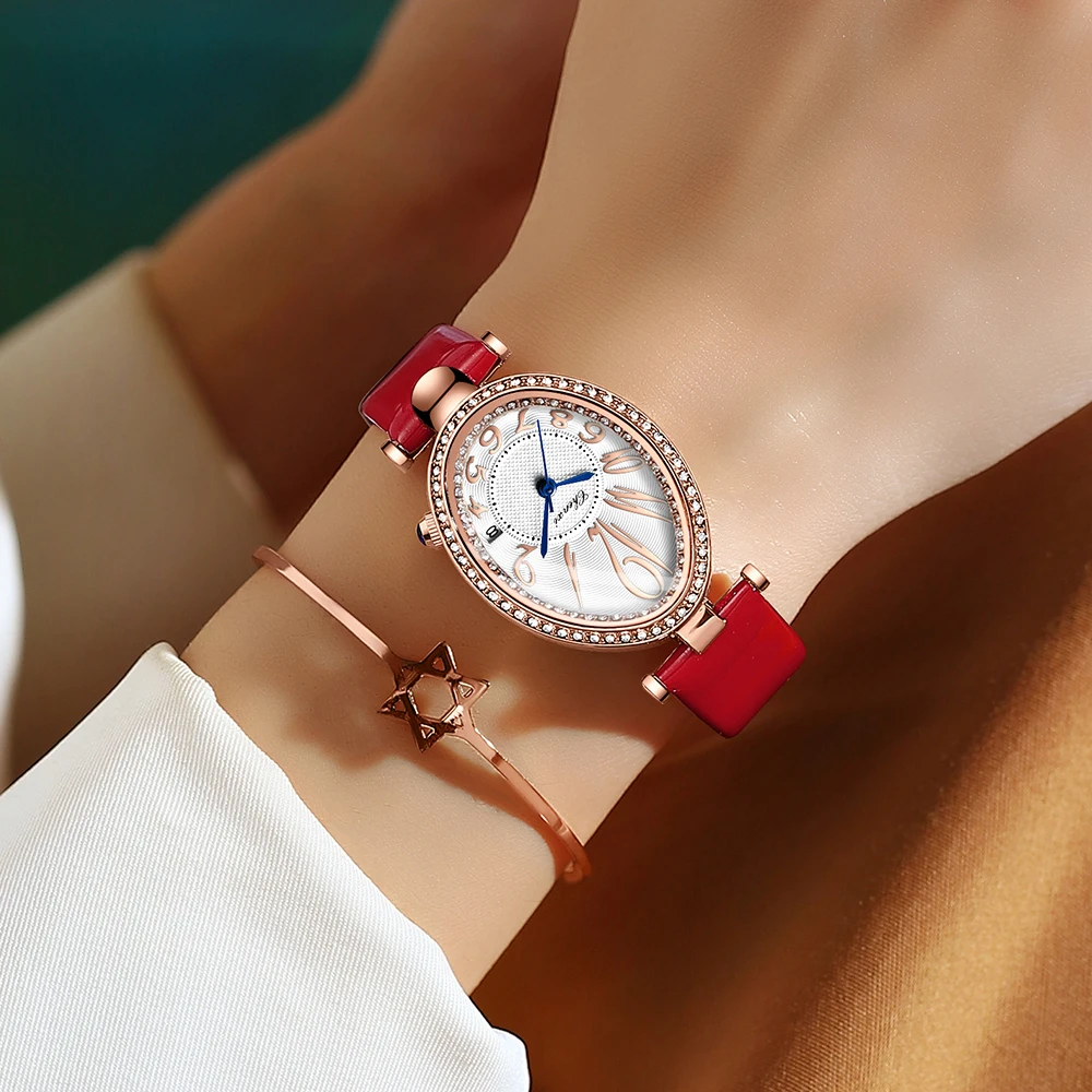 CHENXI Fashion Women Bracelet Watches Top Luxury Brand Ladies Quartz Watch Casual Waterproof Leather Female Dress  Wristwatch