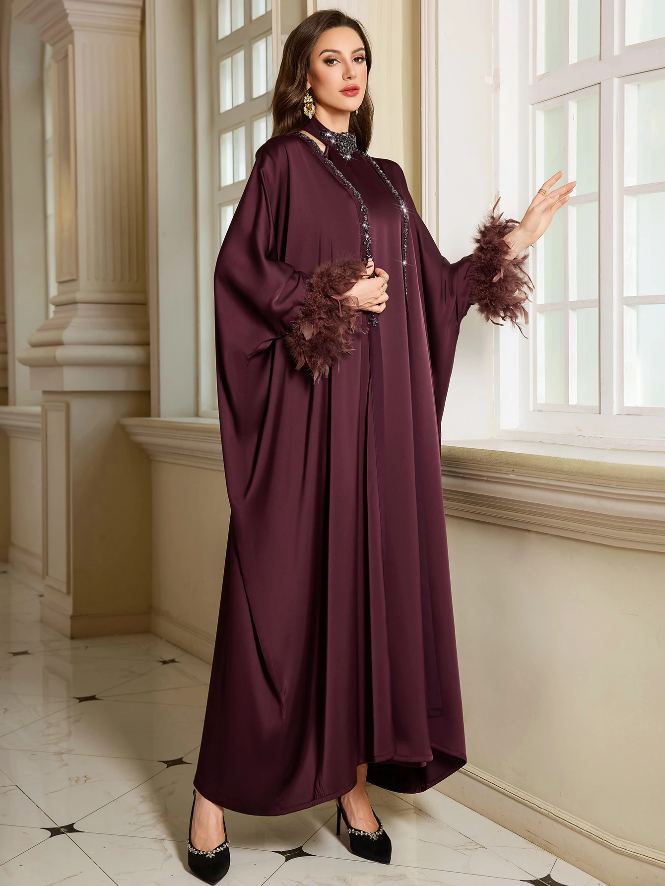 2Pcs Abbayas for Woman Muslim Sets Dubai Abaya Kimono Cardigan Eid Islam Clothing Turkey Kaftan Femme Musulmane Robe Jalabiya