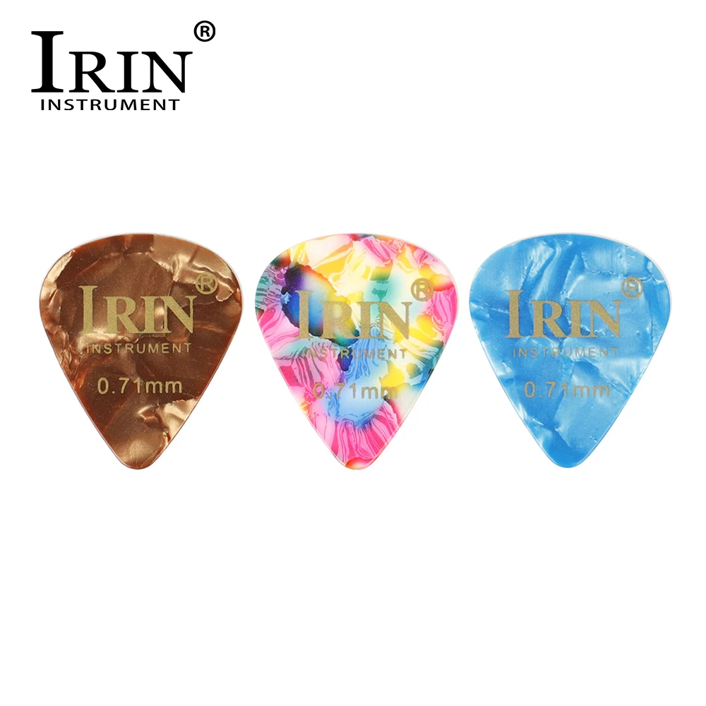 IRIN 100Pcs Guitar Picks 0.71mm Celluloid Plectrum Colorful Picks Ukulele Electric Guitar Bass Parts & Accessories Random Color