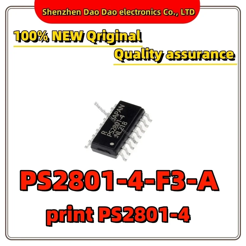 10Pcs PS2801-4 PS2801-4-F3-A PS2801 IC Chip SOP-16 Four-channel optical isolator/photoelectric output oQuality Brand New