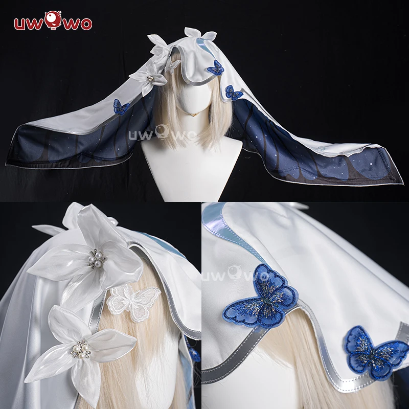 재고 있음 UWOWO Shorekeeper 코스프레 게임 Wuthering Waves Shorekeeper Fanart Qipao 가운 WuWa Shorekeeper 코스프레 의상 할로윈