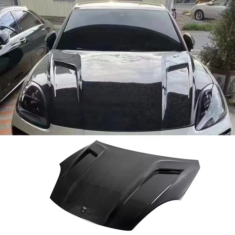 

9YA Dry Carbon Fiber Front Engine Hood for Cayenne 2018-2023 New Upgraded 9Y0 TKT Style Front Hood Bonnet Cover Body Kit