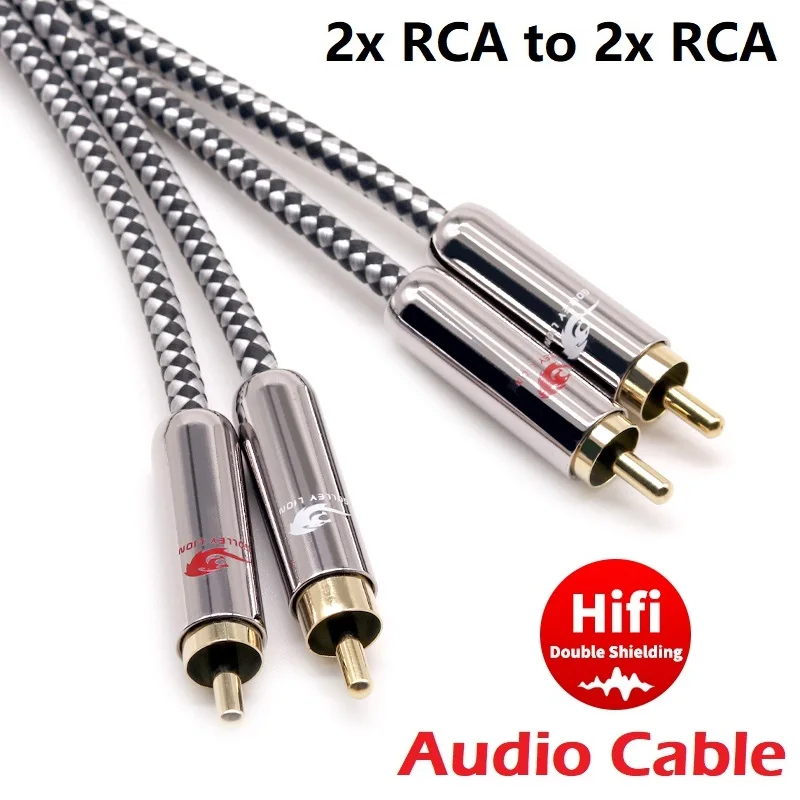 

Двойной RCA-двойной RCA-папа Аудиокабель для сабвуфера Усилитель Динамик ТВ AV-ресивер Домашняя Hi-Fi Система Шнуры передачи сигнала
