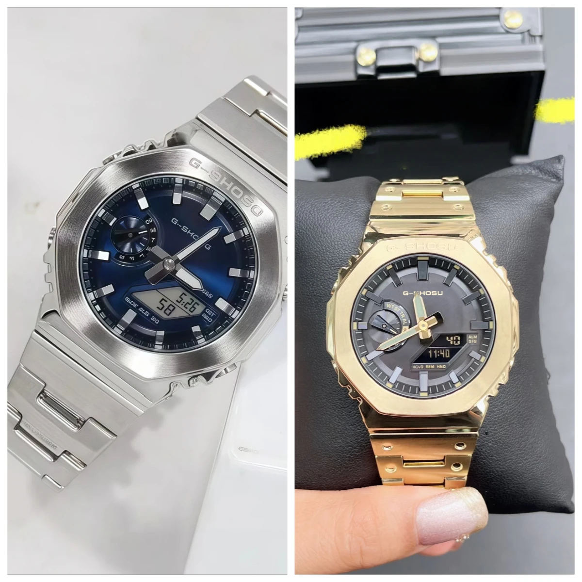 

9898 Store Unisex Sports Digital Watch LED Auto Hand Lift Lamp Steel Strap World Time All Races Operational