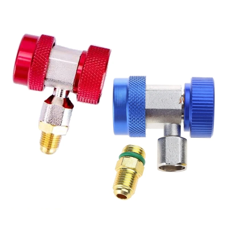 R134A LowHigh Quick Connector Adapters Couplers Manifolds Pressure Gauges HVAC for Quick Connector Car Air Conditionings