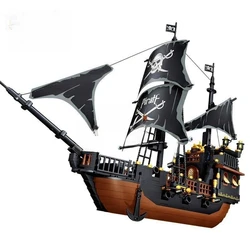 Building Block Pirate Stronghold Black Pearl Boat Royal Navy Warship Port Bricks Toy For Xmas Gift