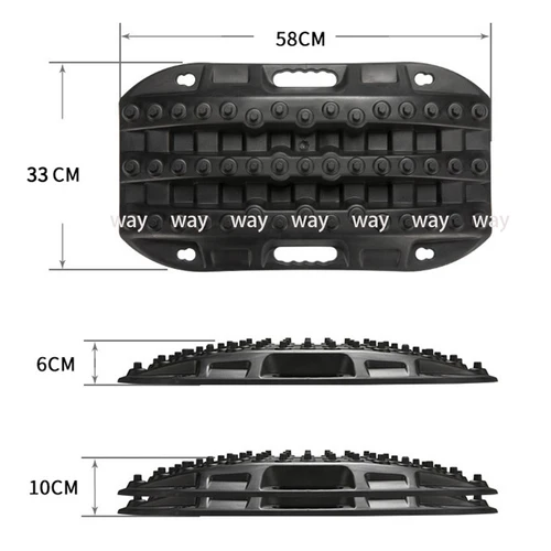 Imagen 2 del producto Tablero de tracción de recuperación de coche de nailon superresistente, alfombrilla de tracción de tamaño Mini de emergencia para arena todoterreno, barro, rescate de nieve, 58cm