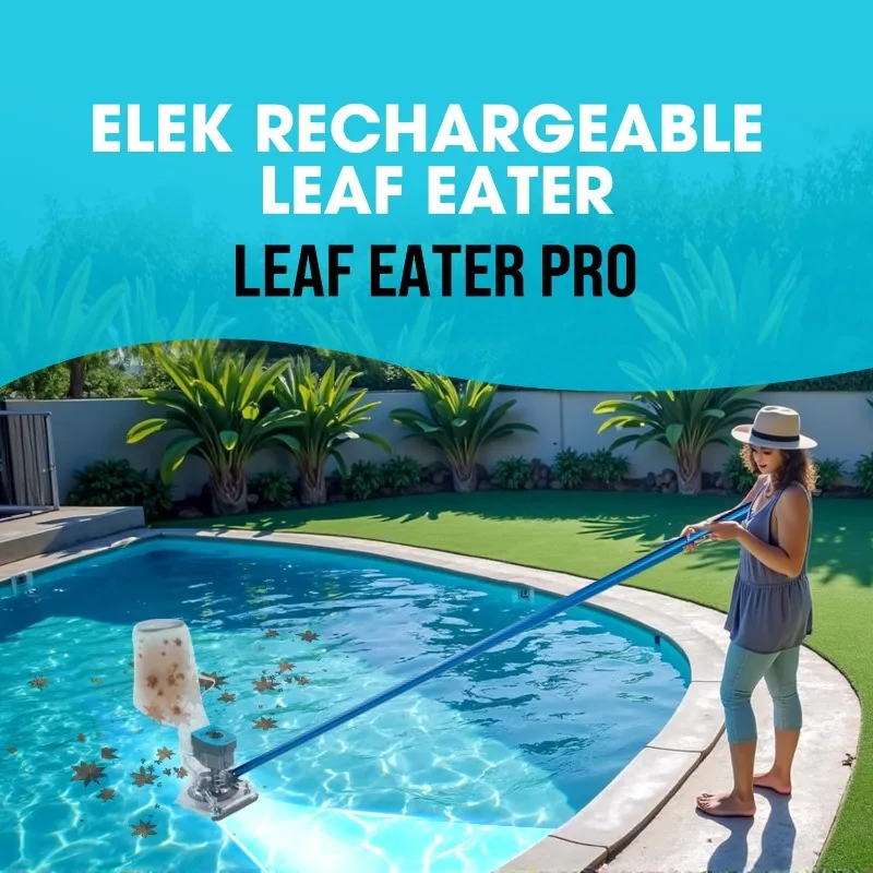 Leaf Eater Plus، مكنسة حمام السباحة اللاسلكية القابلة لإعادة الشحن، شفط قوي للغاية، حل تنظيف 3 في 1 - مقشدة عميقة وأسطح ضحلة