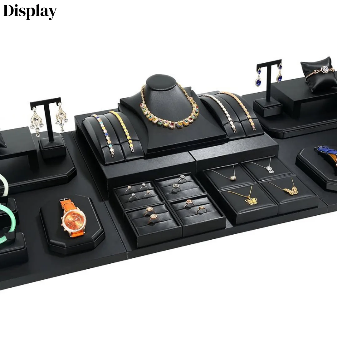 

Черная подставка для ювелирных изделий из матовой искусственной кожи – многофункциональная подставка для колец, кулонов и ожерелий, органайзер для украшений