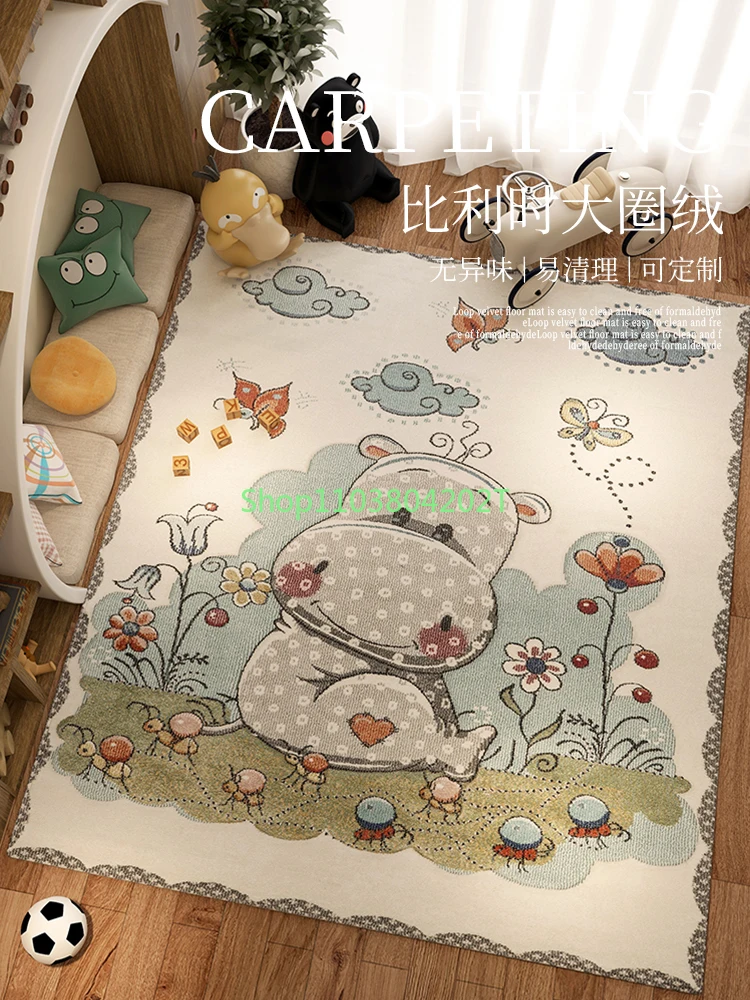 250x300 Children's Room Floor Mat Care-Free Non-Slip Bedroom Bedside Blanket Learning Reading Area Living Room Carpet Room Full