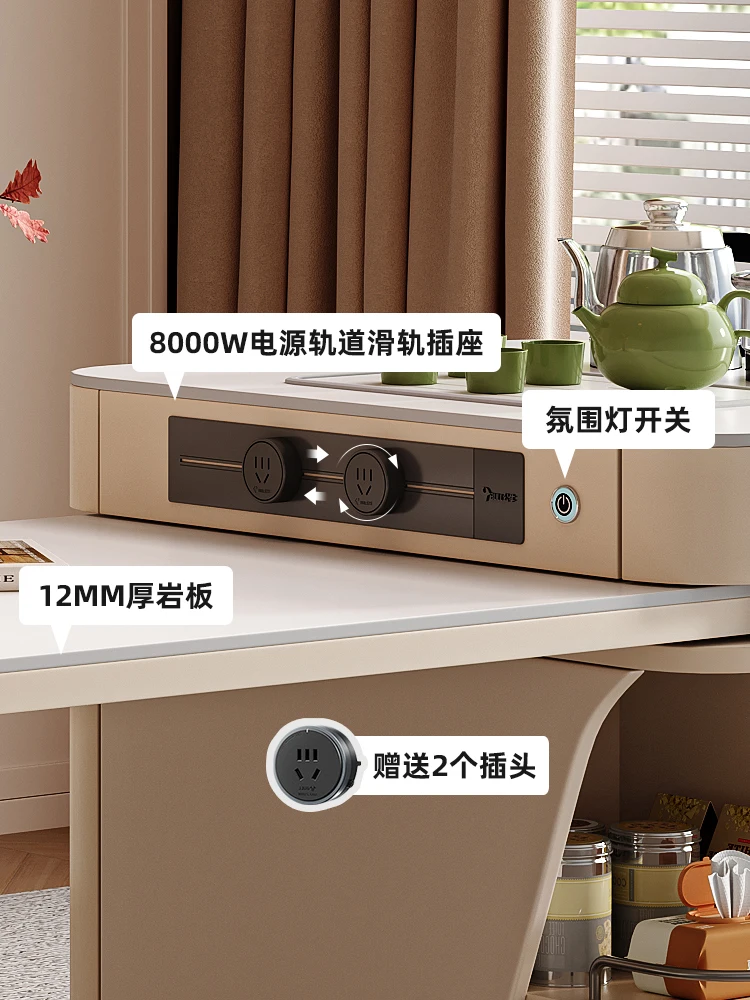 Table d'îlot intégrée, table de cuisine rétractable pour la maison, petit appartement, restaurant, îlot de vent crème