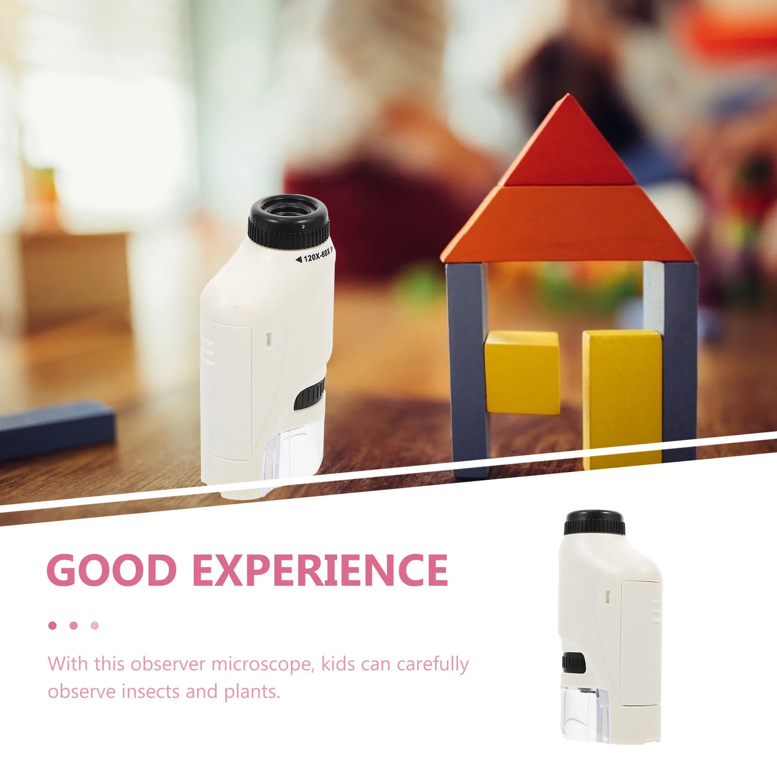 Microscópio infantil com luz para projetos científicos, ferramenta simples de experimento biológico, brinquedo educacional para jovens exploradores