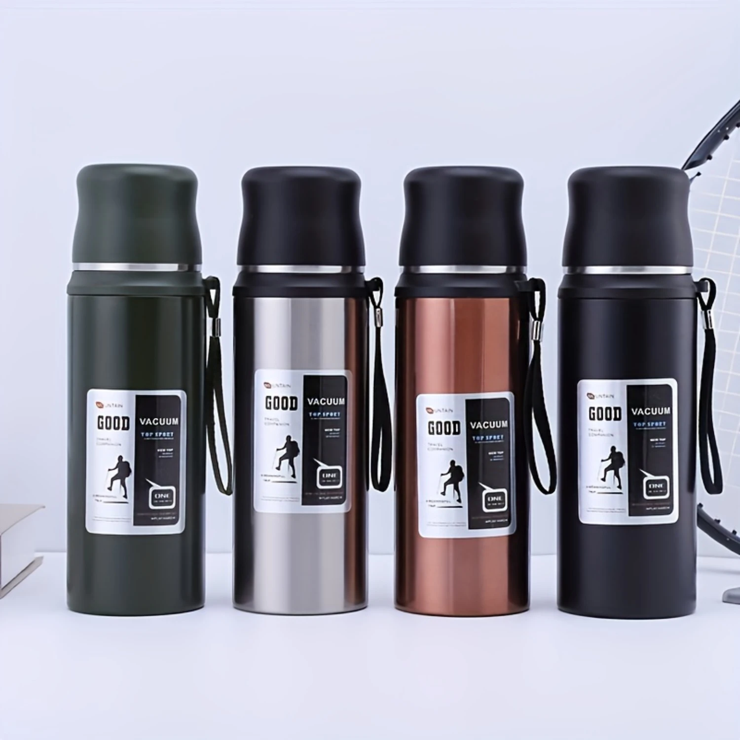 1pc Large Capacity Stainless Steel Water Kettle & Vacuum Bottle for Outdoor Activities & Sports