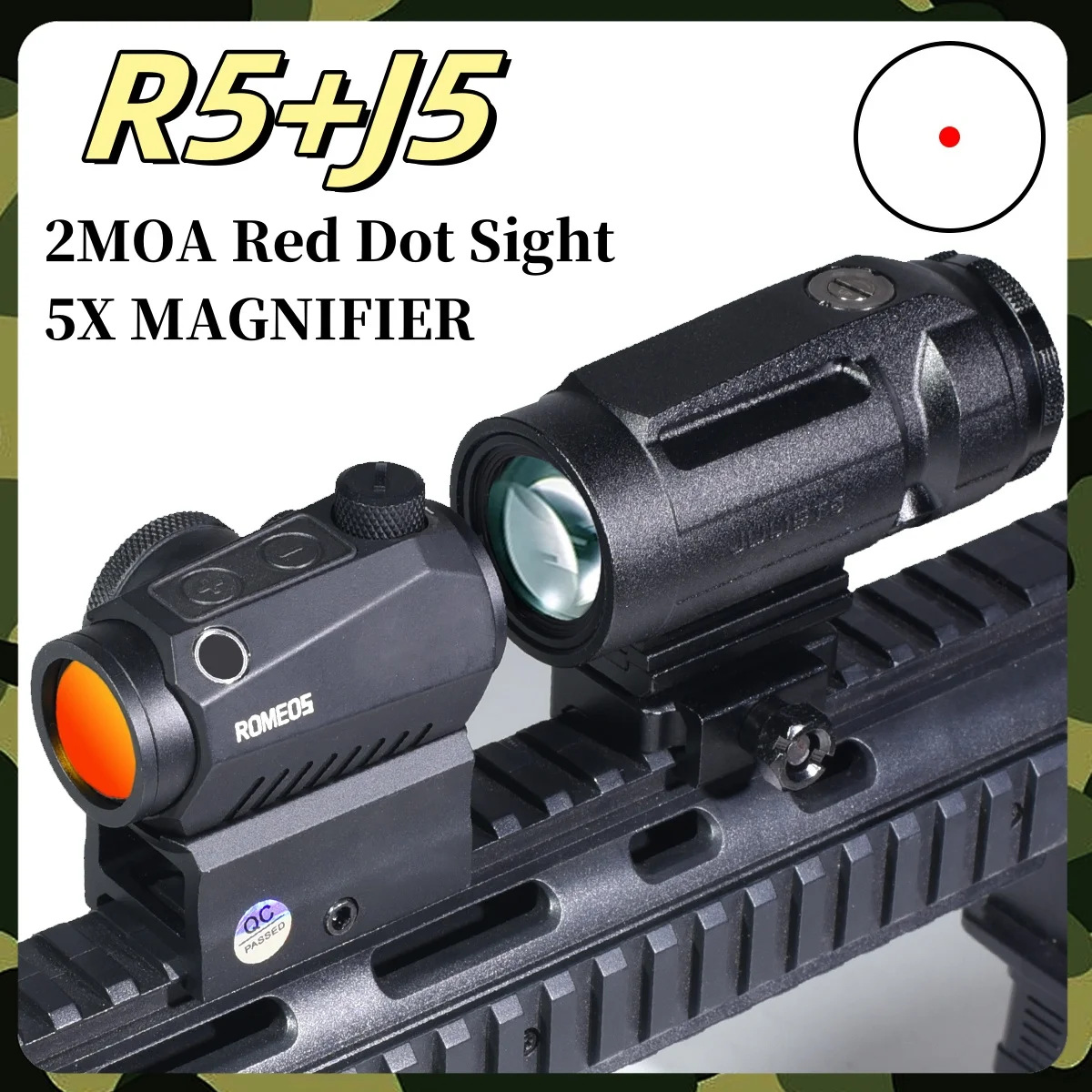 Romeo5 JULIET5 5x JULIET3 3X Magnifier Tactical Rifle Scope Red Dot Sight Spotting Scope 2MOA Holographic Hunting Co-Witness