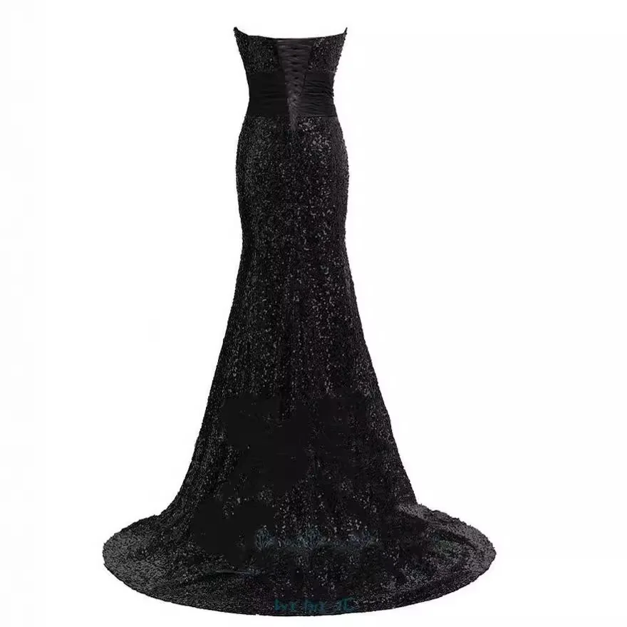 Abiti da ballo a sirena con paillettes dorate e paillettes di lusso Foto reali Abiti da sera eleganti formali Abito lungo per party di matrimonio Nuovo