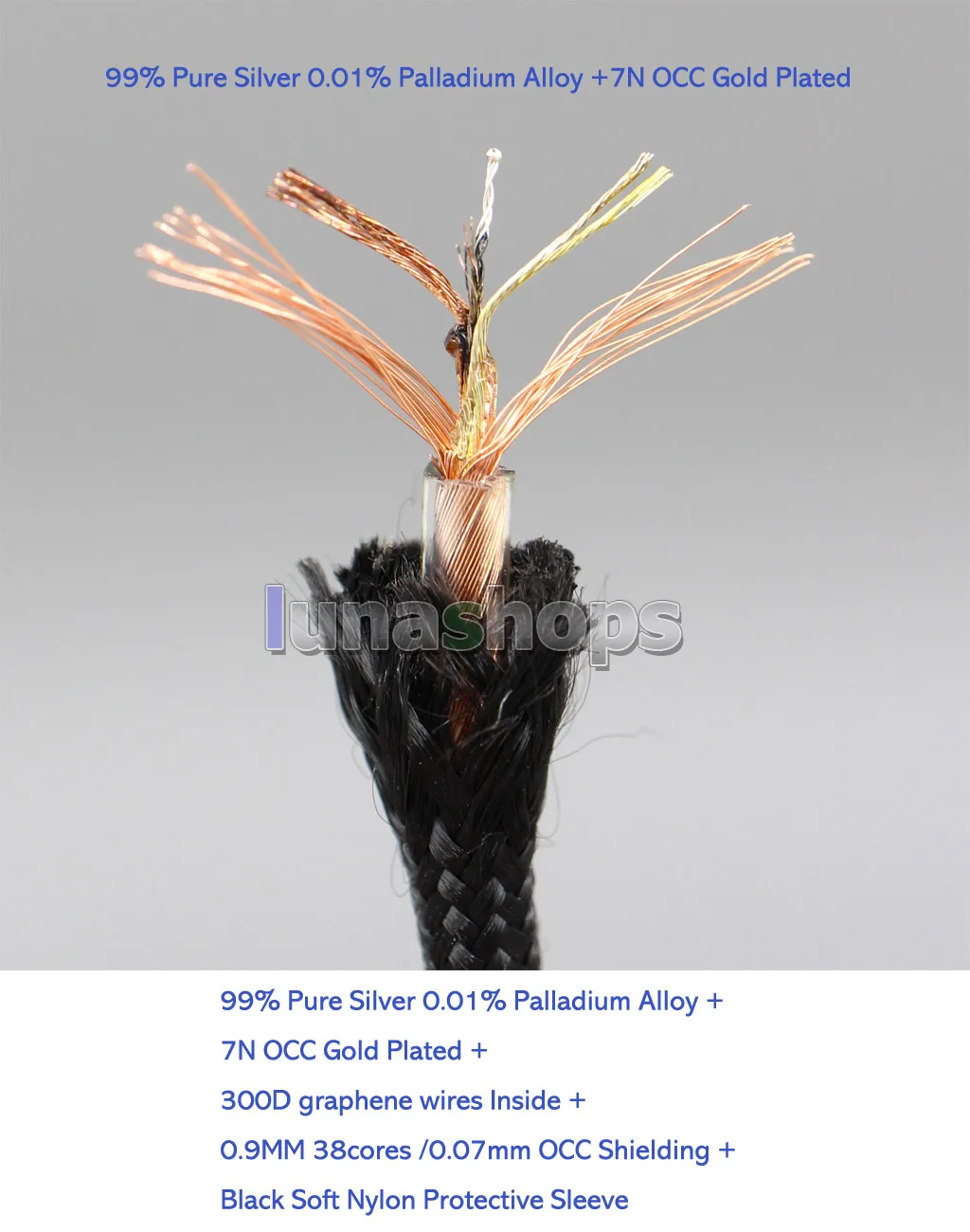 Nylon-Schutzkabel aus 99 % reinem Silber, Palladium, Graphen und Gold für Etymotic ER4SR ER4XR ER3XR ER3SE ER2XR ER2SE LN008283 – Detail 14