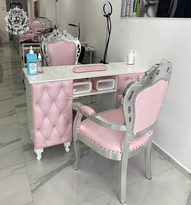 Beauty nails furniture nail salon chair and desk manicure table with exhaust fan