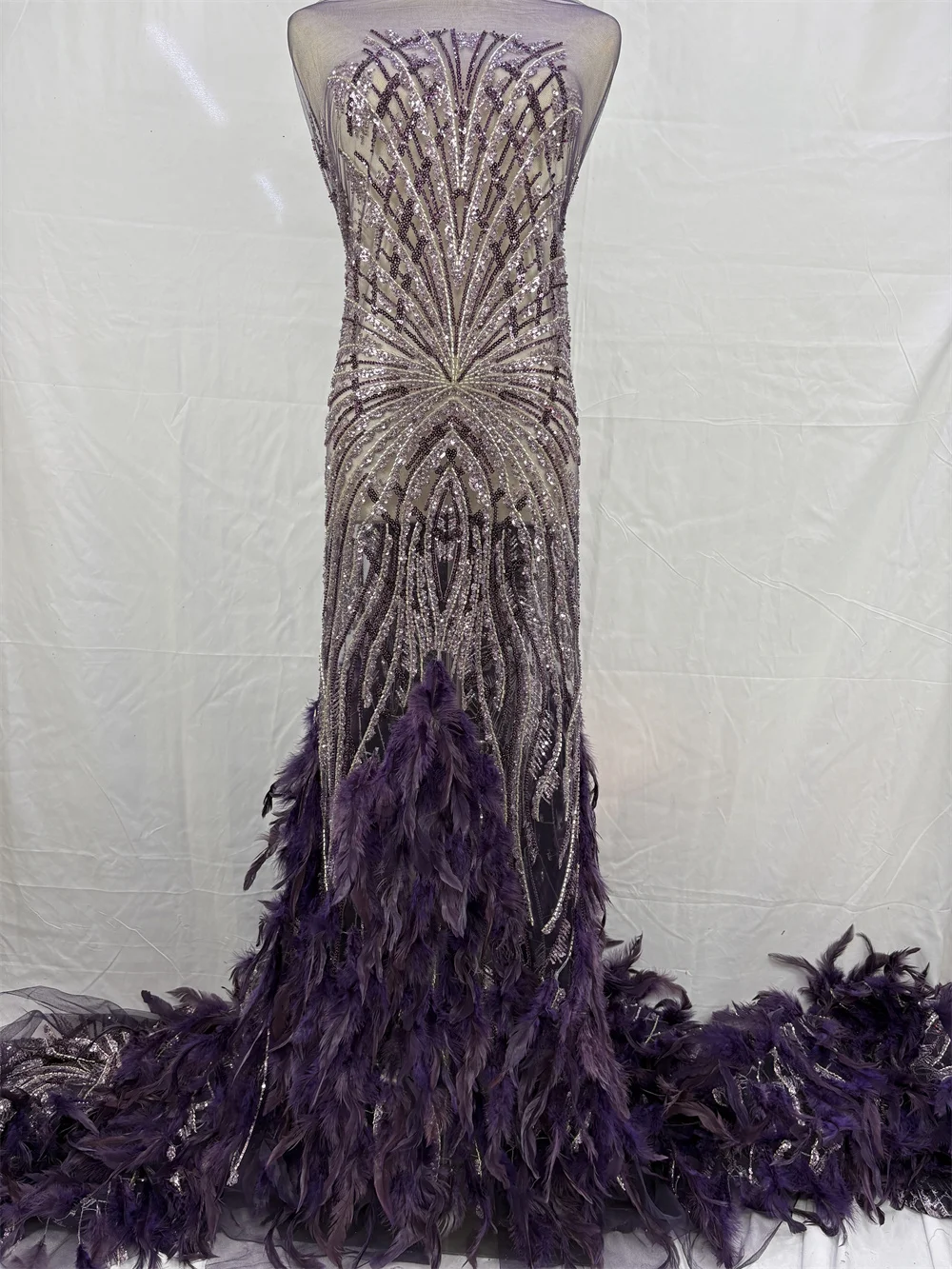 Luxury Elegant African 3D Feather Lace Fabric, Embroidery French Sequins, Nigerian Tulle, Wedding Party, Material 2026