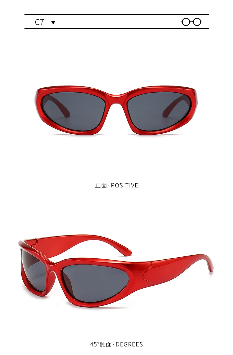 Neue Y2K Sport Punk Sonnenbrille Frauen Marke Designer Platz Goggle Männer Luxus Sonnenbrille UV400 Bunte Spiegel Mode Brillen – Detail 15