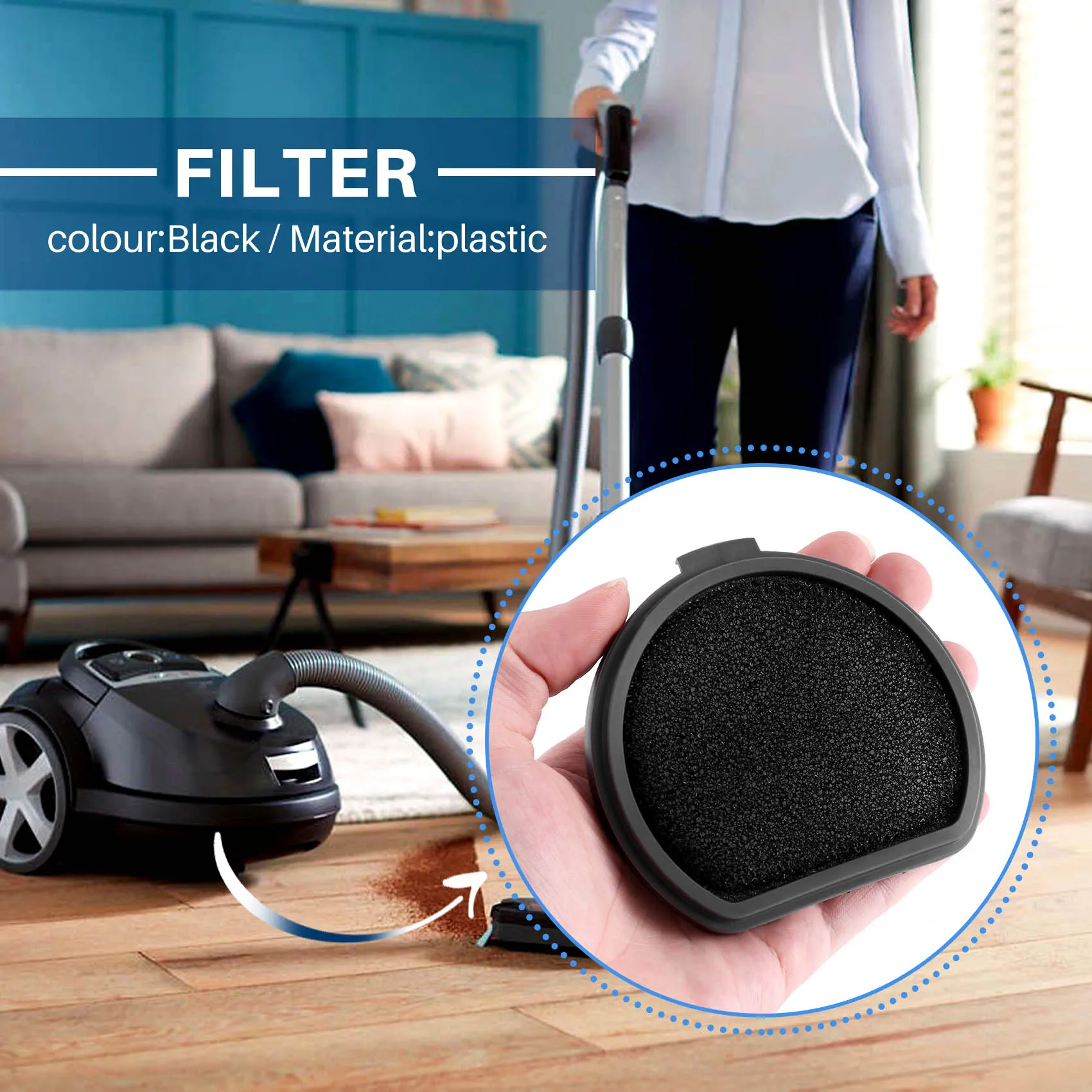 Filtro lavabile filtro Hepa 2 pezzi per AEG Electrolux QX9-1-50IB per QX9-1-50IB QX9-1-ALRG