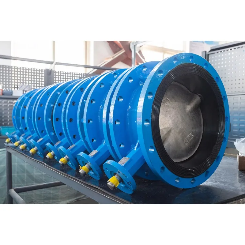 DN50-2000 EN593 PN10 PN16 수동 더블 플랜지 버터플라이 밸브 일반 수처리용 연성철