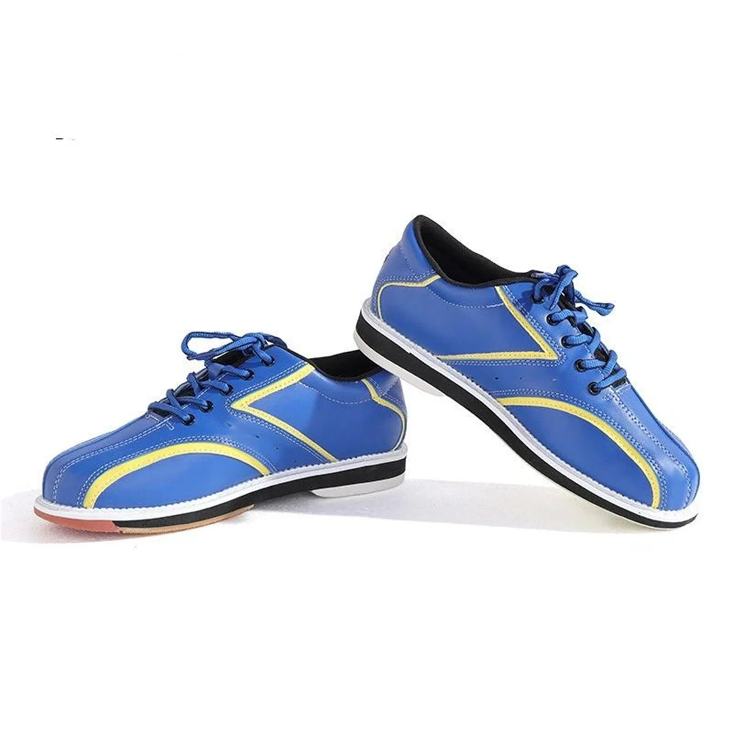 Unisex Bowling Shoes - Durable PU Leather Upper, Microfiber Slide Sole with Breathable Holes - Bowling Alley Training Sneakers