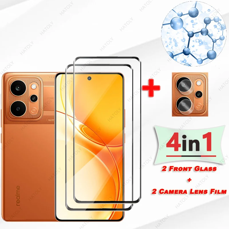 For Realme P4 Power Glass 3D Edge Curved Glass For Realme P4 Power 5G Film Protective Screen Protector Camera Lens Protector