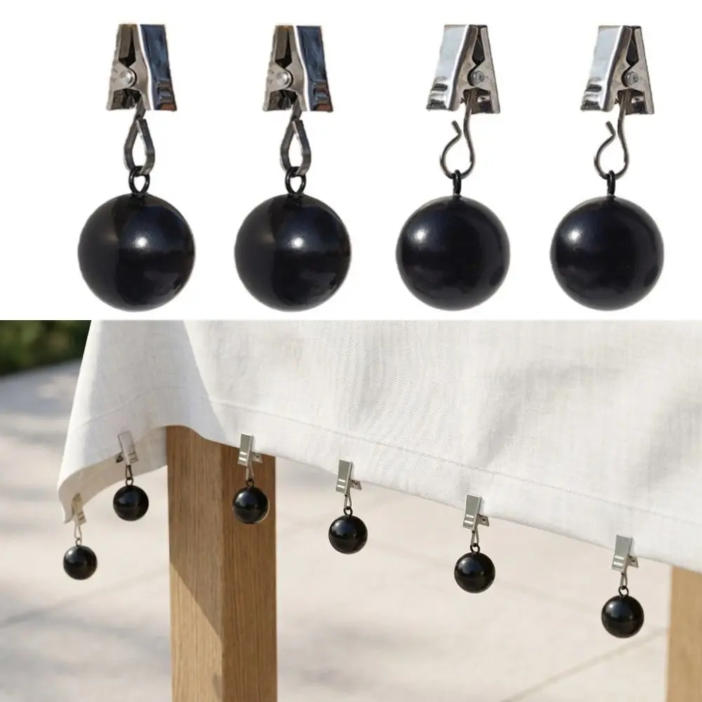 4 pcs Gravity Ball Curtain Weight Ball with Clip Windproof Curtain Weights Rustproof Durable Heavy Duty Drapery Weights