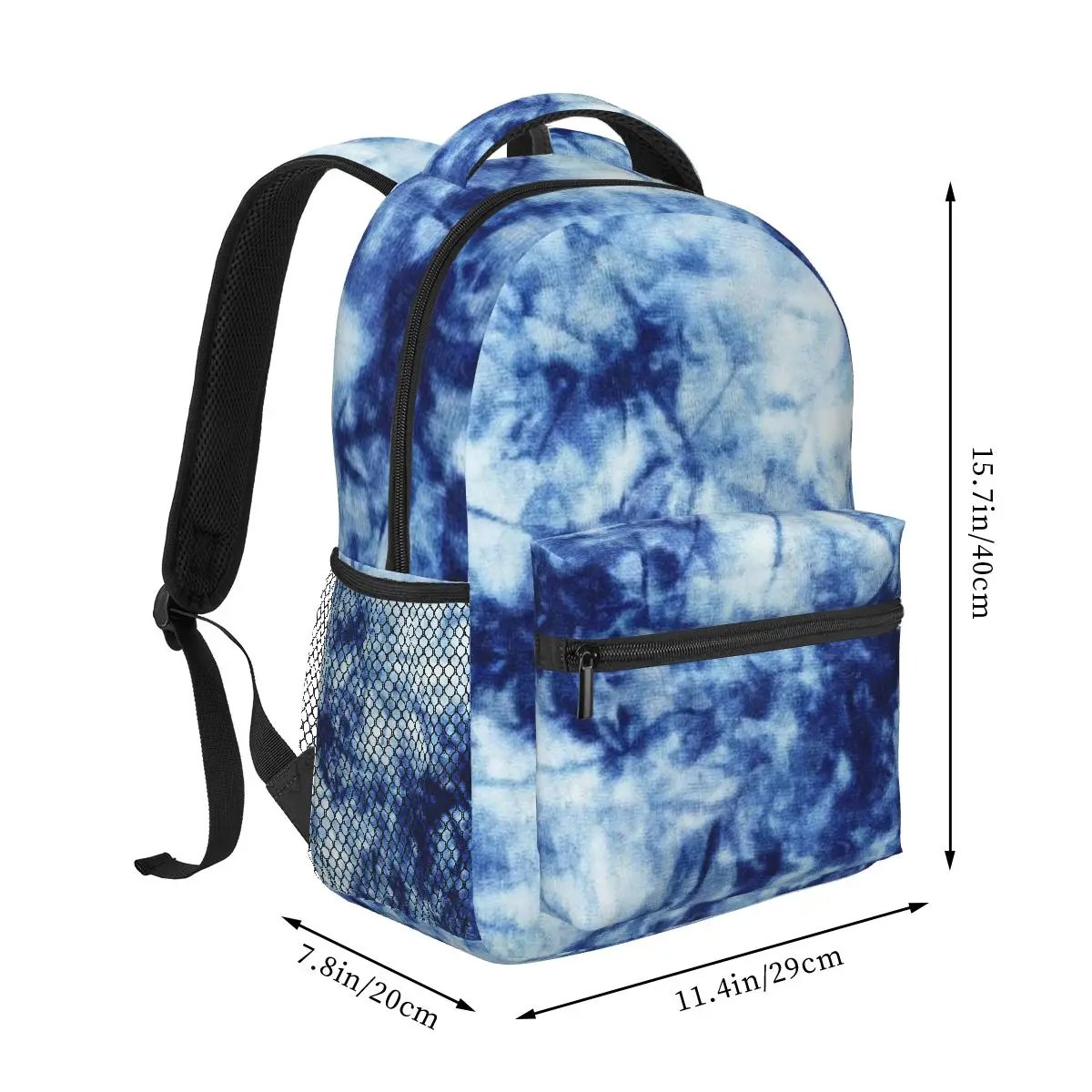 Blue Tie Dye Backpacks Boys Girls Bookbag Children School Bags Cartoon Laptop Rucksack Shoulder Bag Large Capacity