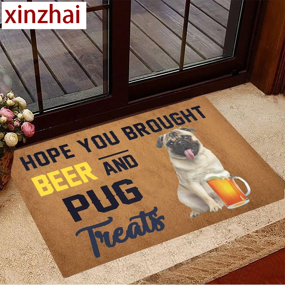 CLOOCL Hope You Brought Beer And Beagle Treats Doormat Funny Dog Doormat Gifts For Beagle Lovers 3D Print Carpet Mat Home Decor