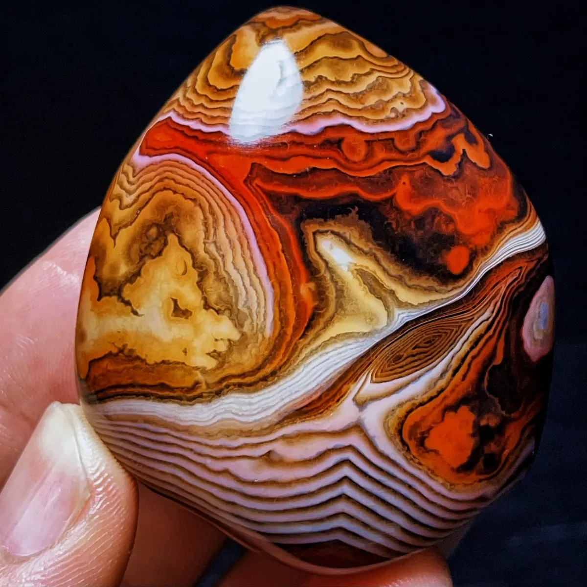 4PC Natural Banded Agate Rainbow Color, Polished Tumbled, Genuine Stone, Rock Collection, Crystal Collection, Table Display
