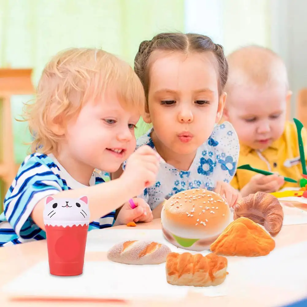 Artificial Cake Realistic Faux Leather Fake Bread Hamburger Simulation Toast Kitchen Toy Photography Prop Home Accessories Anime
