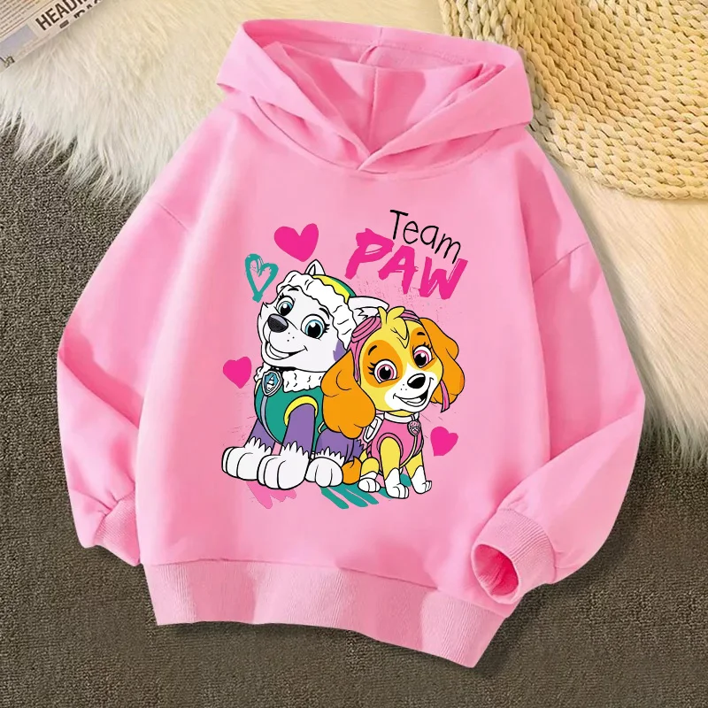 2026 Autumn Winter PAW Patrol on Patrol Casual Print Hoodie for Kids Toddler Boys Girls Casual Pullover Sweatshirt Soft Cozy Top