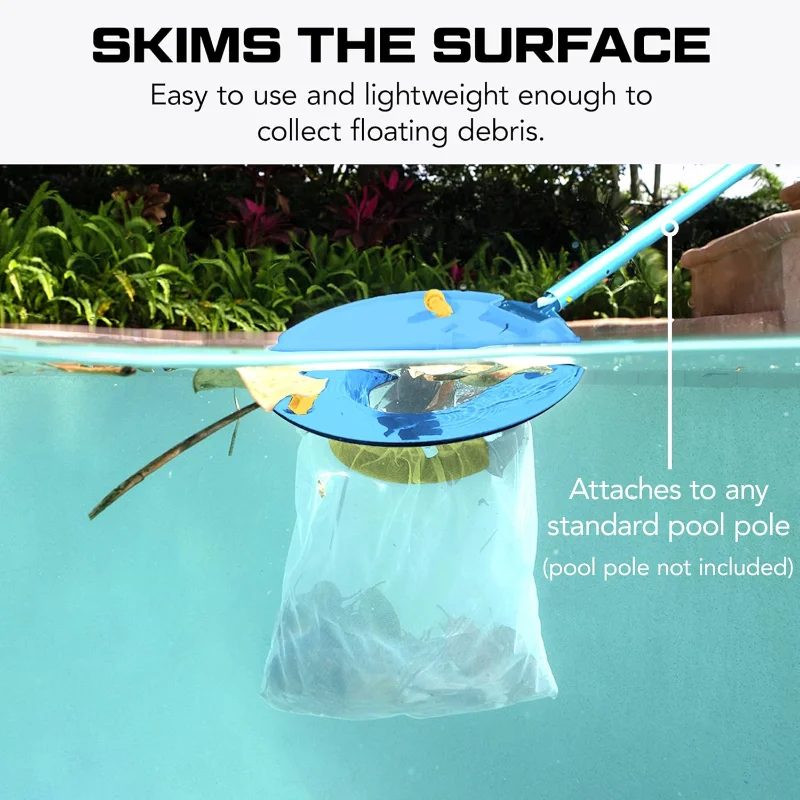 POOL BLASTER Листовой пылесос Беспроводной пылесос для листьев и скиммер для бассейна с батарейным питанием Листолов для бассейна