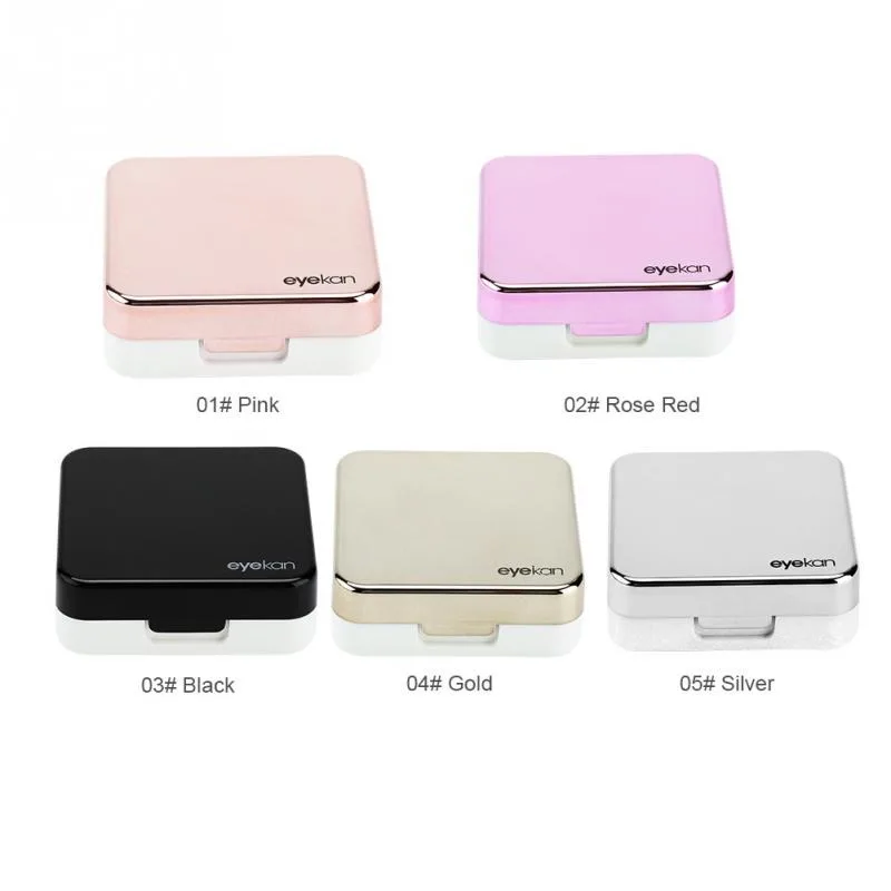 Contact Lenses Case Container Box Women Reflective Makeup Mirror Lovely Travel Kit Eye Lens False Eyelashes Box With Mirror