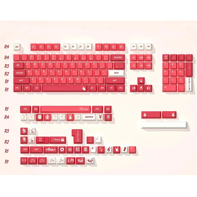 153 chaves gmk lucky bunny keycaps tintura sublimação cherry perfil keycaps para teclado mecânico personalize keycap personalizado