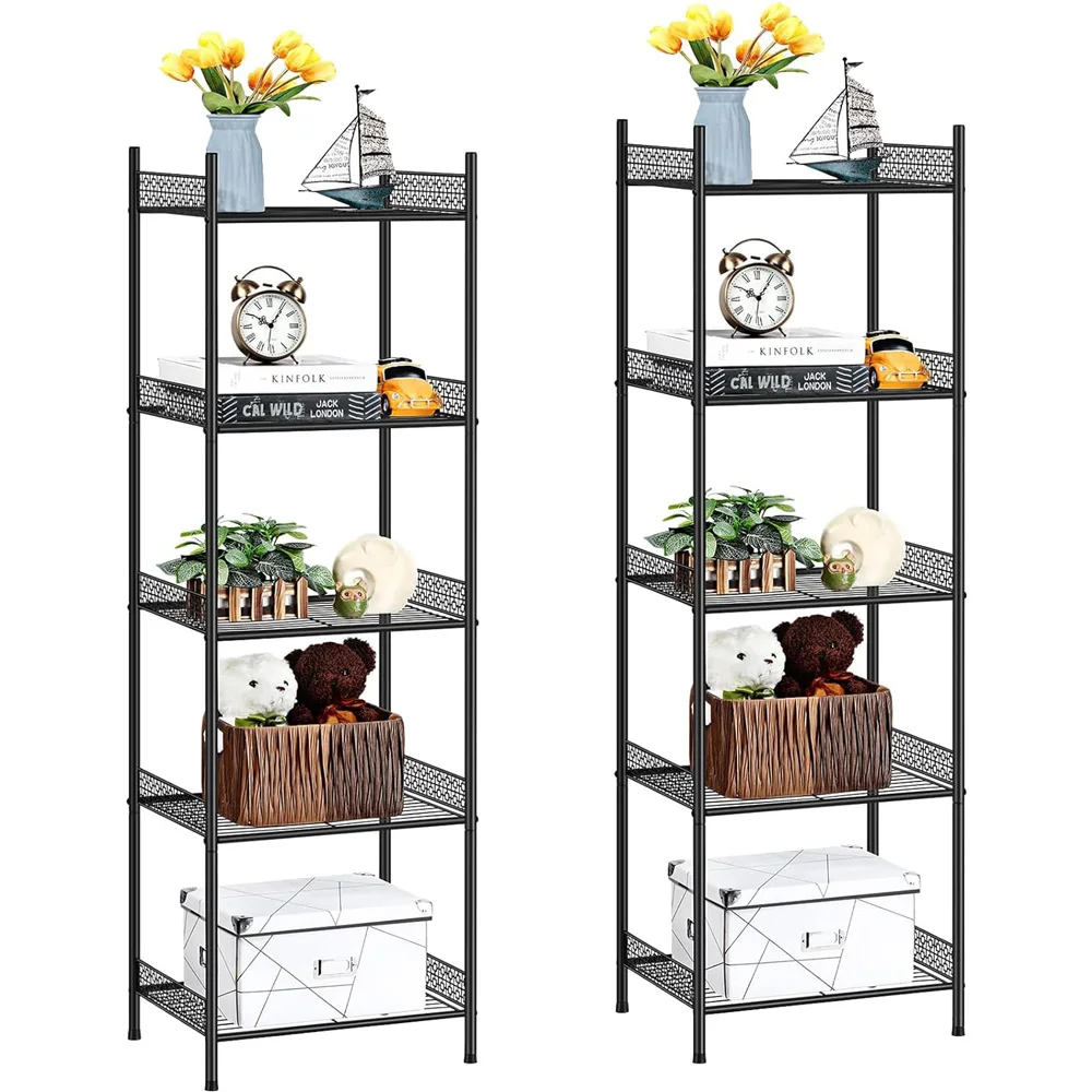 Narrow towel rack with five layers of storage for household shelves, modern storage tower cabinet with tissue rack