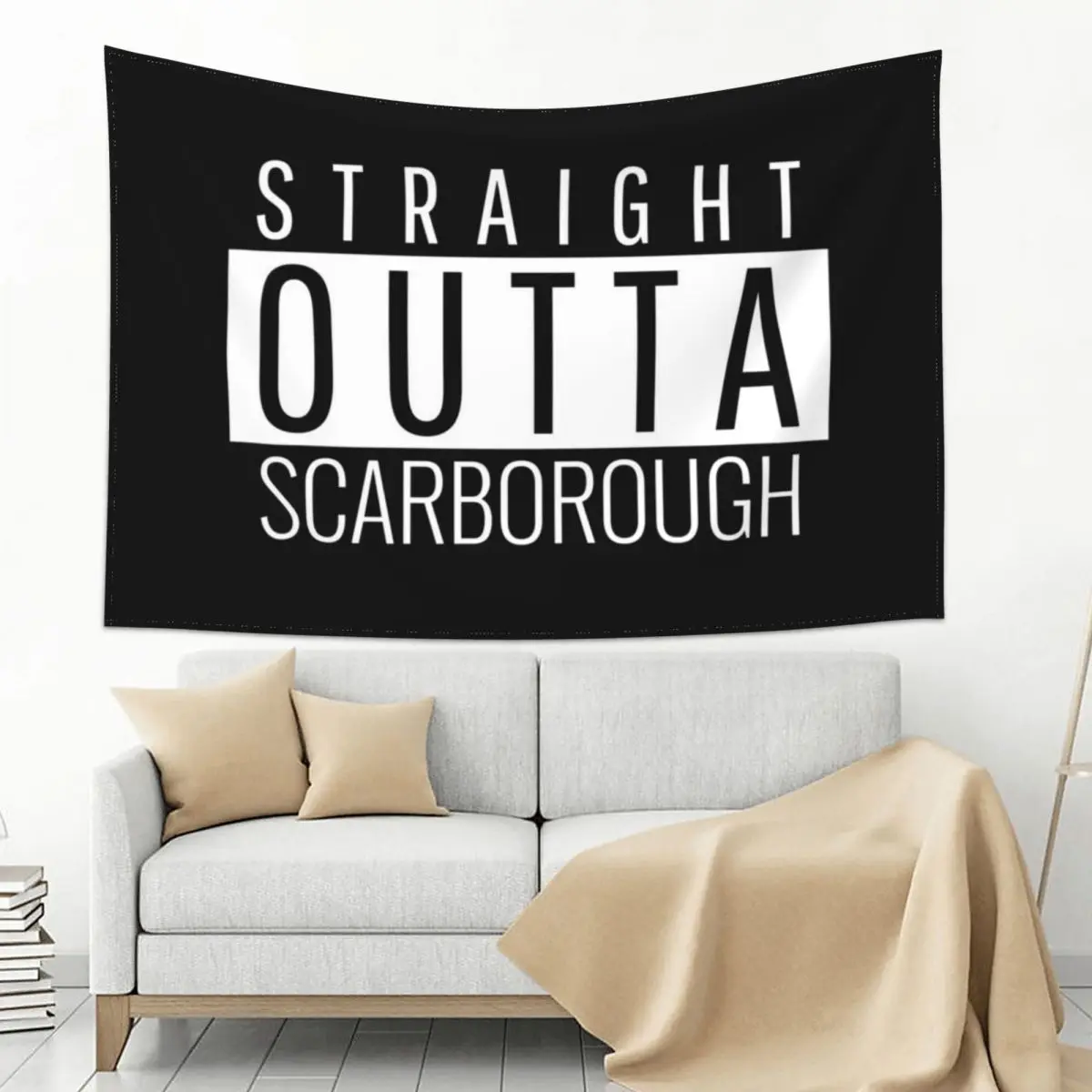 

Straight Outta Scarborough North Yorkshire Tapestry Kawaii Room Decor Home Decorations Aesthetic Decorative Wall Mural Tapestry