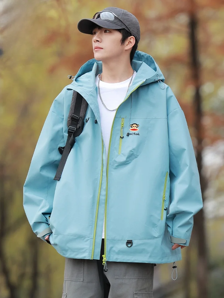

PaulFrank Large-Mouth Monkey Couple Outdoor Casual Hooded Jaet Men's Autumn Trend High-End Color Outerwear