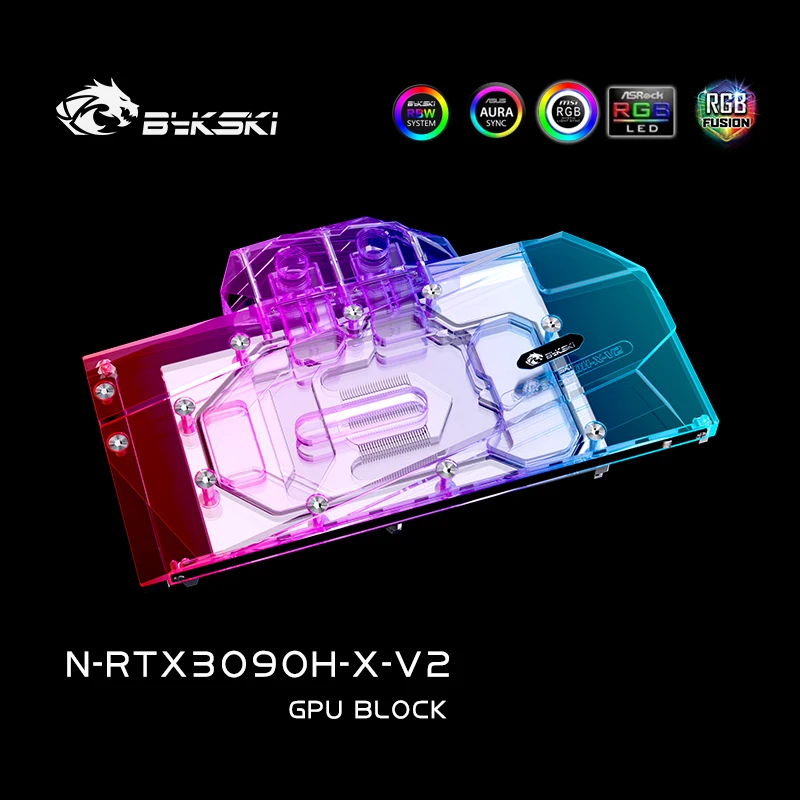 Imagem -04 - Bykski-bloco de Água para Nvidia Palit Kfa2 Dell Gainward Galax Rtx 3080 3090 Edição de Referência Placa Gpu Radiador de Cobre Rgb Aura