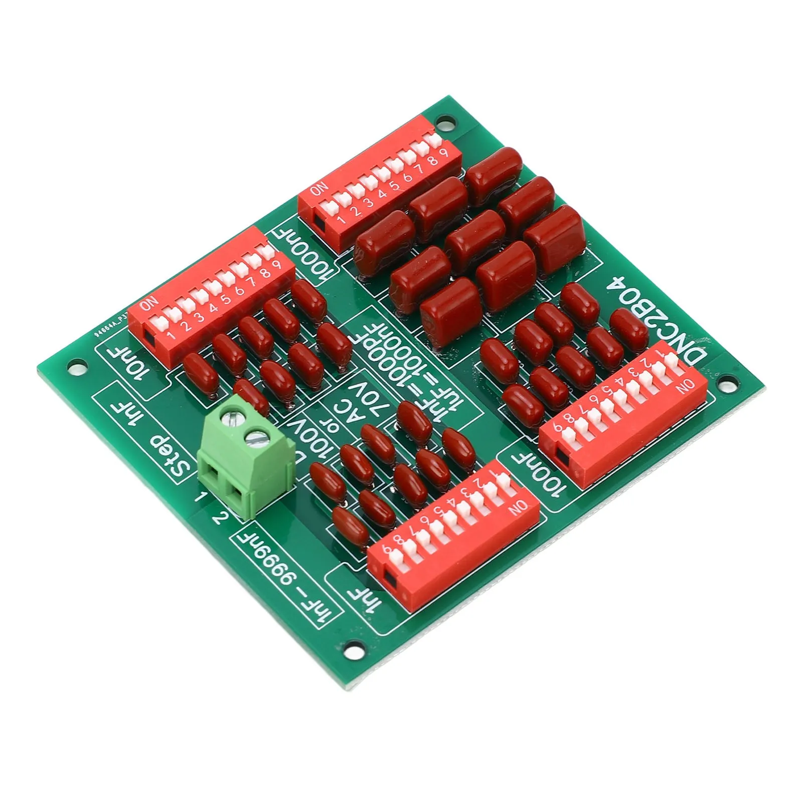 1nF Step 4 Digit Decade Programmable Capacitor Board Polypropylene Film Capacitor DC100V AC70V DNC2B04