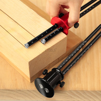 Double Head Wheel Marking Gauge Aluminum Parallel Line Drawing Tool Woodworking Marking Scriber Ruler with Metric and Inch Scale
