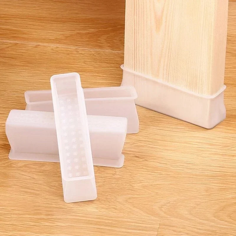 4pcs Silicone Chair Leg Caps Furniture Feet Cover Floor Protector Pad Wood Sofa Table Bed Mute Solid Anti Slip Mat Bumper Damper