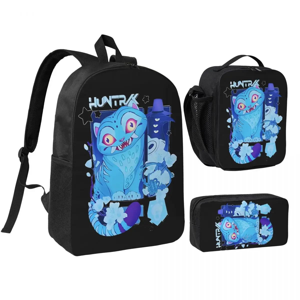 3 قطعة/المجموعة شيطان الصيادين Derpy النمر K-Kpop D-Demon H-الصيدين على ظهره للمراهقين حقائب من القماش حقيبة الغداء مقلمة