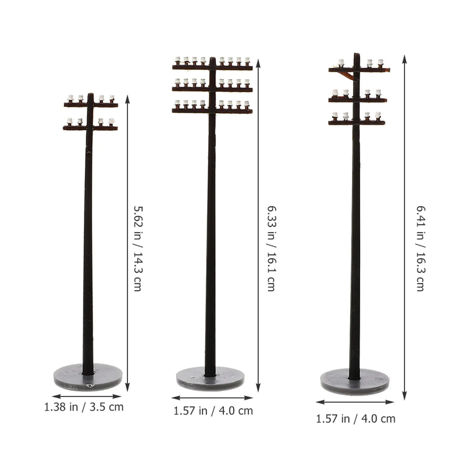 6Pcs Miniature Telegraph Poles Premium ABS Sand Table Decor for Micro Landscape DIY Scene Building Accessories view 3